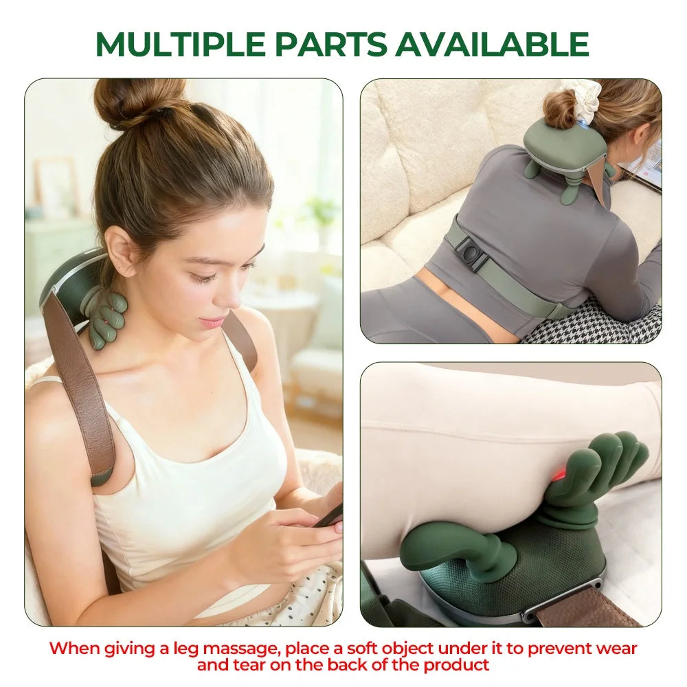 4D Wireless Neck and Shoulder Massager - color green