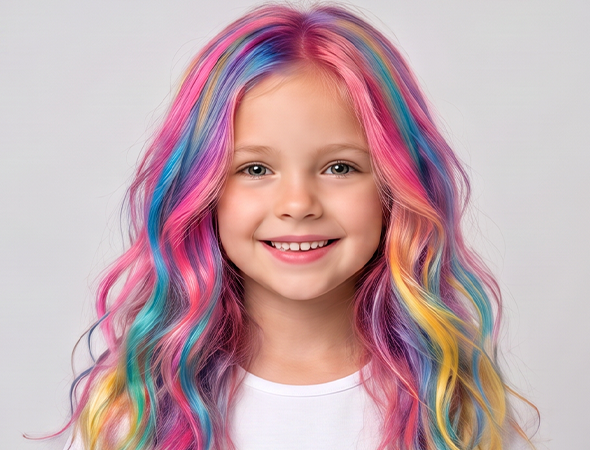 Hair chalk before and after
