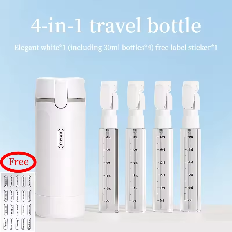 Leak-Proof 4-in-1 Travel Dispenser packed for travel