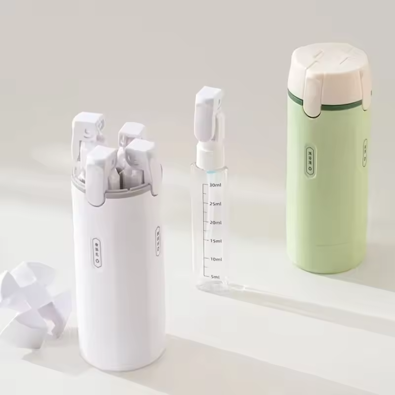Leak-Proof 4-in-1 Travel Dispenser in use